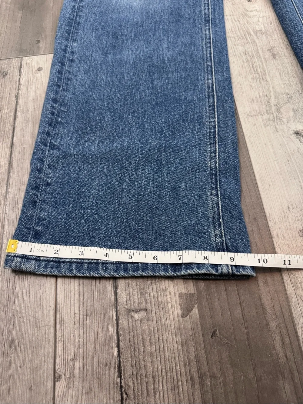 AYR Secret Sauce Wide Leg Flare Jeans in Medium Blue Wash - Picture 9 of 10